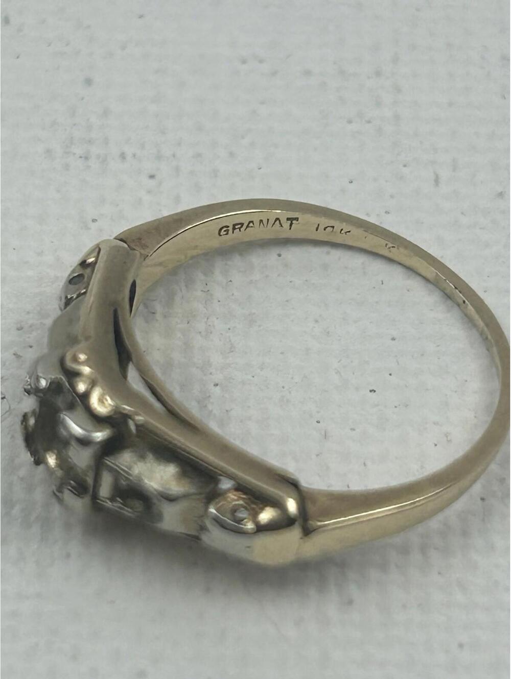 Granat Bros 14k Yellow Gold Engagement Ring Setting Mounting 1.84 Grams NO STONE - Picture 7 of 16